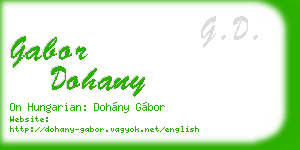 gabor dohany business card